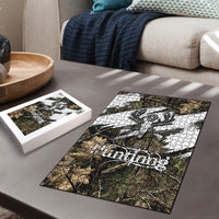 Deer Skull Hunting Puzzle Camo Forest Grunge Buck Skull Crossed Rifles Target