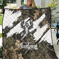 Deer Skull Hunting Quilt Camo Forest Grunge Buck Skull Crossed Rifles Target