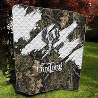 Deer Skull Hunting Quilt Camo Forest Grunge Buck Skull Crossed Rifles Target