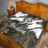 Deer Skull Hunting Quilt Camo Forest Grunge Buck Skull Crossed Rifles Target