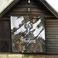 Deer Skull Hunting Quilt Camo Forest Grunge Buck Skull Crossed Rifles Target