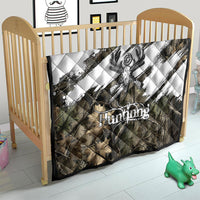 Deer Skull Hunting Quilt Camo Forest Grunge Buck Skull Crossed Rifles Target