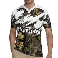Deer Skull Hunting Rugby Jersey Camo Forest Grunge Buck Skull Crossed Rifles Target