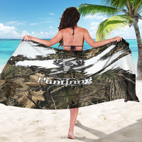 Deer Skull Hunting Sarong Camo Forest Grunge Buck Skull Crossed Rifles Target