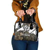 Deer Skull Hunting Shoulder Handbag Camo Forest Grunge Buck Skull Crossed Rifles Target
