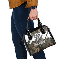 Deer Skull Hunting Shoulder Handbag Camo Forest Grunge Buck Skull Crossed Rifles Target