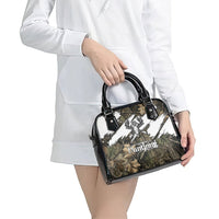 Deer Skull Hunting Shoulder Handbag Camo Forest Grunge Buck Skull Crossed Rifles Target