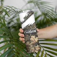 Deer Skull Hunting Skinny Tumbler Camo Forest Grunge Buck Skull Crossed Rifles Target