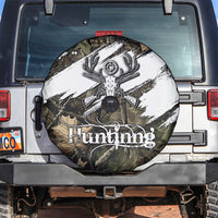 Deer Skull Hunting Spare Tire Cover Camo Forest Grunge Buck Skull Crossed Rifles Target