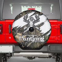 Deer Skull Hunting Spare Tire Cover Camo Forest Grunge Buck Skull Crossed Rifles Target