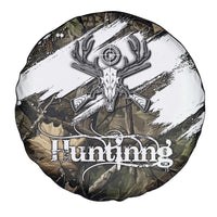 Deer Skull Hunting Spare Tire Cover Camo Forest Grunge Buck Skull Crossed Rifles Target