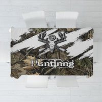 Deer Skull Hunting Tablecloth Camo Forest Grunge Buck Skull Crossed Rifles Target