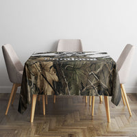 Deer Skull Hunting Tablecloth Camo Forest Grunge Buck Skull Crossed Rifles Target