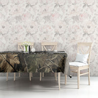 Deer Skull Hunting Tablecloth Camo Forest Grunge Buck Skull Crossed Rifles Target