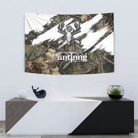 Deer Skull Hunting Tapestry Camo Forest Grunge Buck Skull Crossed Rifles Target