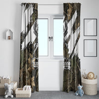 Deer Skull Hunting Window Curtain Camo Forest Grunge Buck Skull Crossed Rifles Target