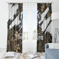 Deer Skull Hunting Window Curtain Camo Forest Grunge Buck Skull Crossed Rifles Target