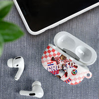 Personalized Croatia Soccer 2026 AirPods Case Funa Zlatica Football Mascot - Sahovnica Croatian Checkerboard