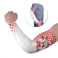 Personalized Croatia Soccer 2026 Arm Sleeves Funa Zlatica Football Mascot - Sahovnica Croatian Checkerboard
