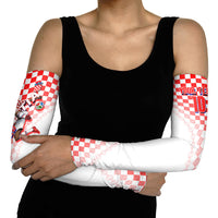 Personalized Croatia Soccer 2026 Arm Sleeves Funa Zlatica Football Mascot - Sahovnica Croatian Checkerboard