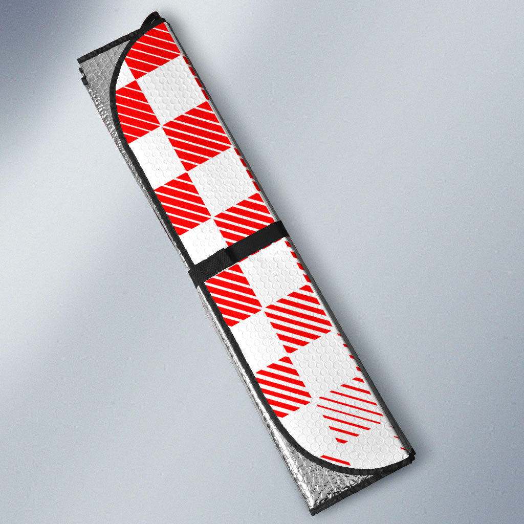 Personalized Croatia Soccer 2026 Auto Sun Shade Funa Zlatica Football Mascot - Sahovnica Croatian Checkerboard