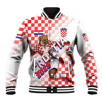 Personalized Croatia Soccer 2026 Baseball Jacket Funa Zlatica Football Mascot - Sahovnica Croatian Checkerboard