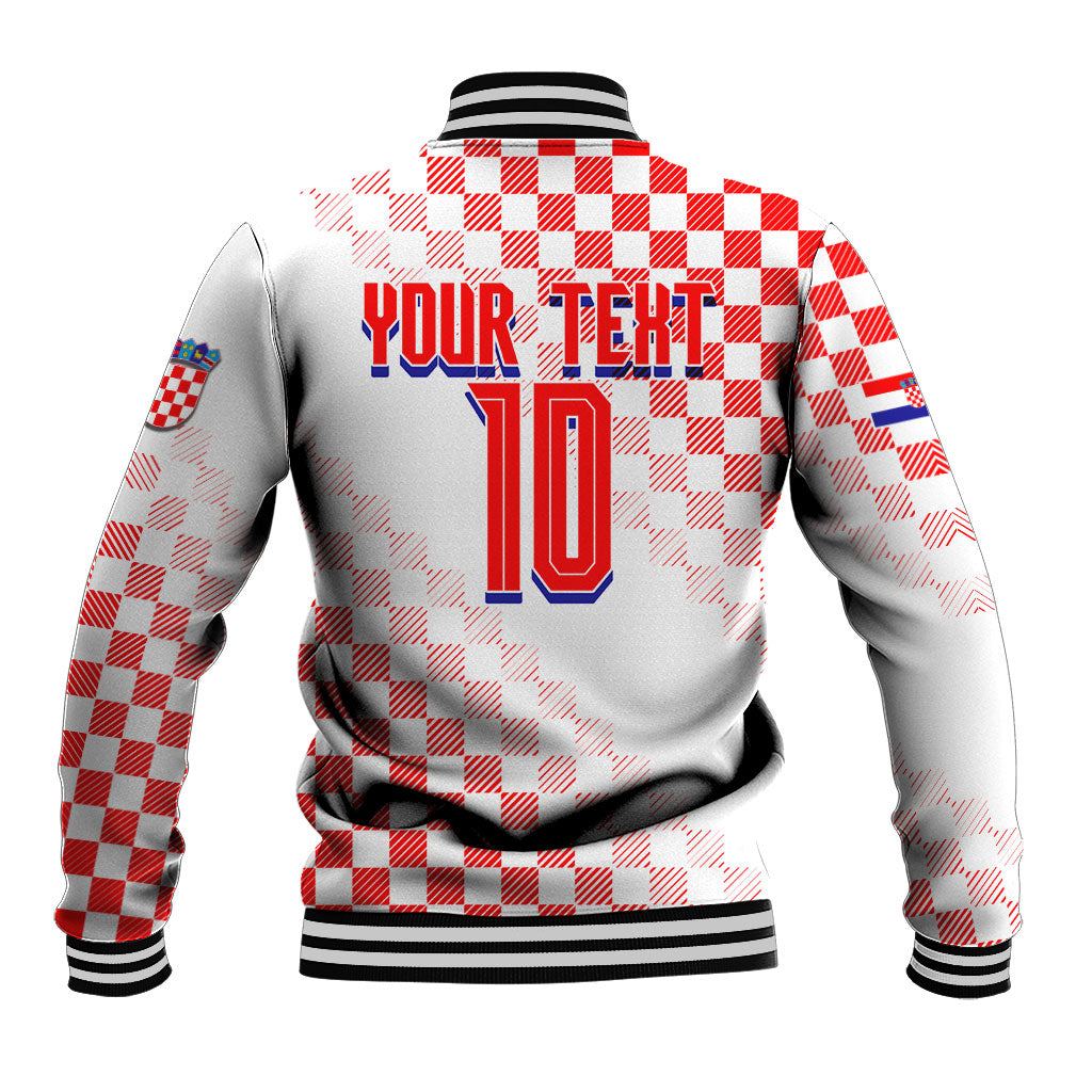 Personalized Croatia Soccer 2026 Baseball Jacket Funa Zlatica Football Mascot - Sahovnica Croatian Checkerboard
