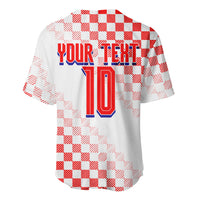 Personalized Croatia Soccer 2026 Baseball Jersey Funa Zlatica Football Mascot - Sahovnica Croatian Checkerboard