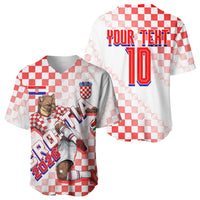 Personalized Croatia Soccer 2026 Baseball Jersey Funa Zlatica Football Mascot - Sahovnica Croatian Checkerboard