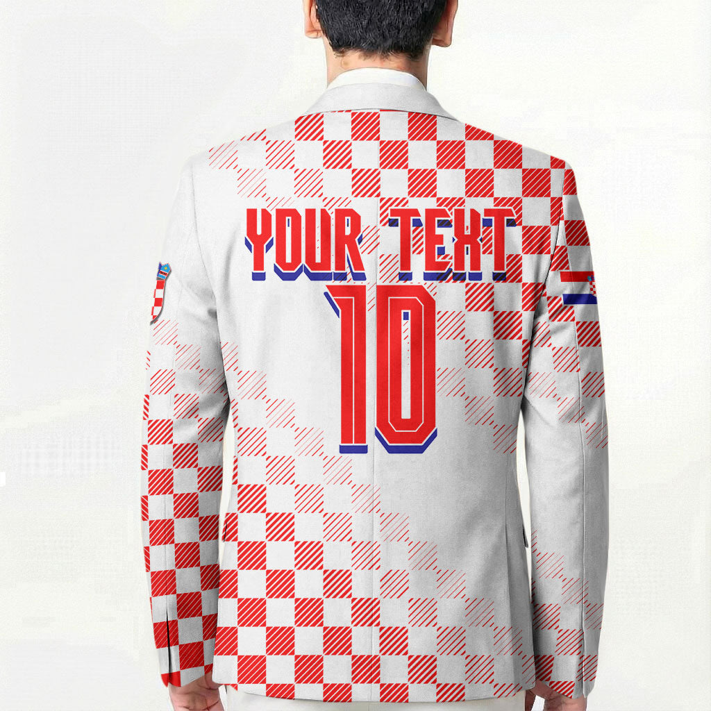 Personalized Croatia Soccer 2026 Blazer Funa Zlatica Football Mascot - Sahovnica Croatian Checkerboard
