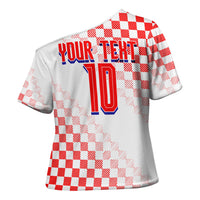 Personalized Croatia Soccer 2026 Cross Shoulder Shirt Funa Zlatica Football Mascot - Sahovnica Croatian Checkerboard