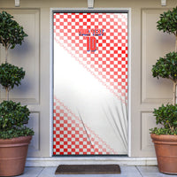Personalized Croatia Soccer 2026 Door Cover Funa Zlatica Football Mascot - Sahovnica Croatian Checkerboard