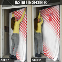 Personalized Croatia Soccer 2026 Door Cover Funa Zlatica Football Mascot - Sahovnica Croatian Checkerboard