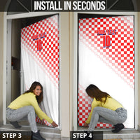 Personalized Croatia Soccer 2026 Door Cover Funa Zlatica Football Mascot - Sahovnica Croatian Checkerboard