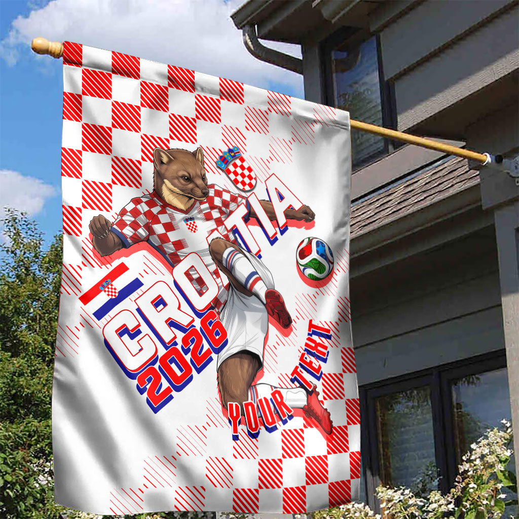 Personalized Croatia Soccer 2026 Garden Flag Funa Zlatica Football Mascot - Sahovnica Croatian Checkerboard