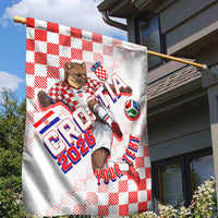 Personalized Croatia Soccer 2026 Garden Flag Funa Zlatica Football Mascot - Sahovnica Croatian Checkerboard