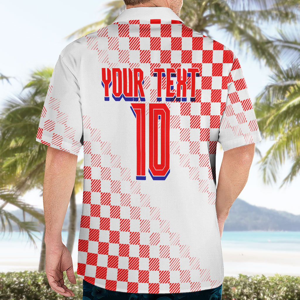 Personalized Croatia Soccer 2026 Hawaiian Shirt Funa Zlatica Football Mascot - Sahovnica Croatian Checkerboard