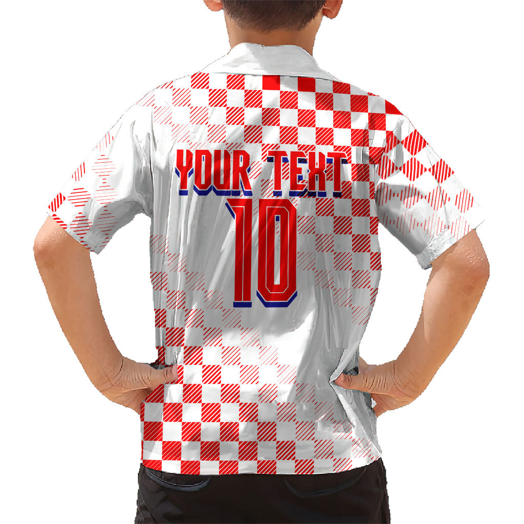 Personalized Croatia Soccer 2026 Hawaiian Shirt Funa Zlatica Football Mascot - Sahovnica Croatian Checkerboard