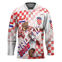 Personalized Croatia Soccer 2026 Hockey Jersey Funa Zlatica Football Mascot - Sahovnica Croatian Checkerboard