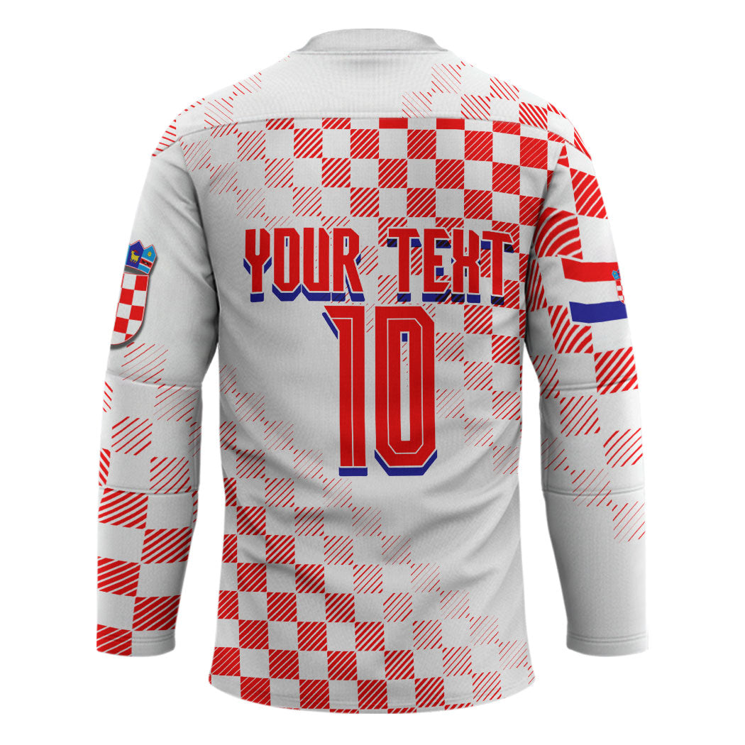 Personalized Croatia Soccer 2026 Hockey Jersey Funa Zlatica Football Mascot - Sahovnica Croatian Checkerboard