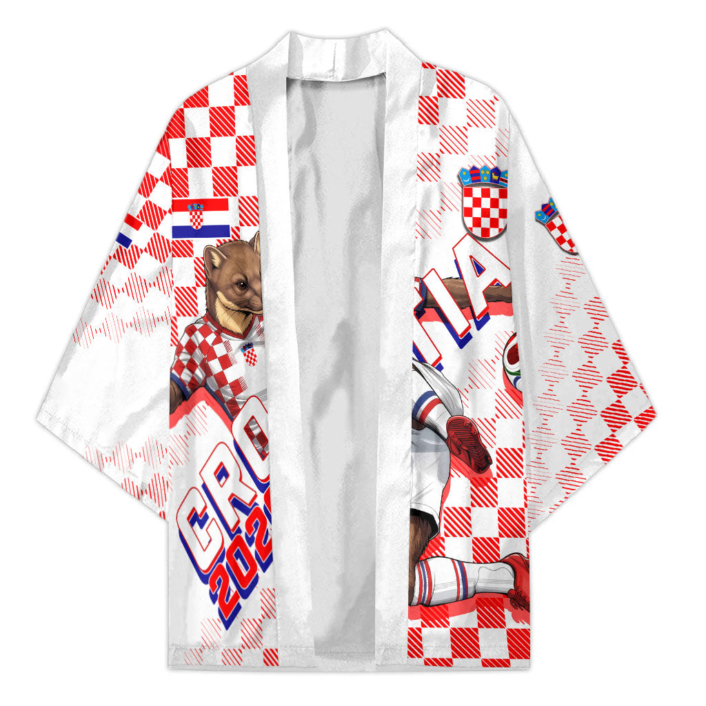 Personalized Croatia Soccer 2026 Kimono Funa Zlatica Football Mascot - Sahovnica Croatian Checkerboard