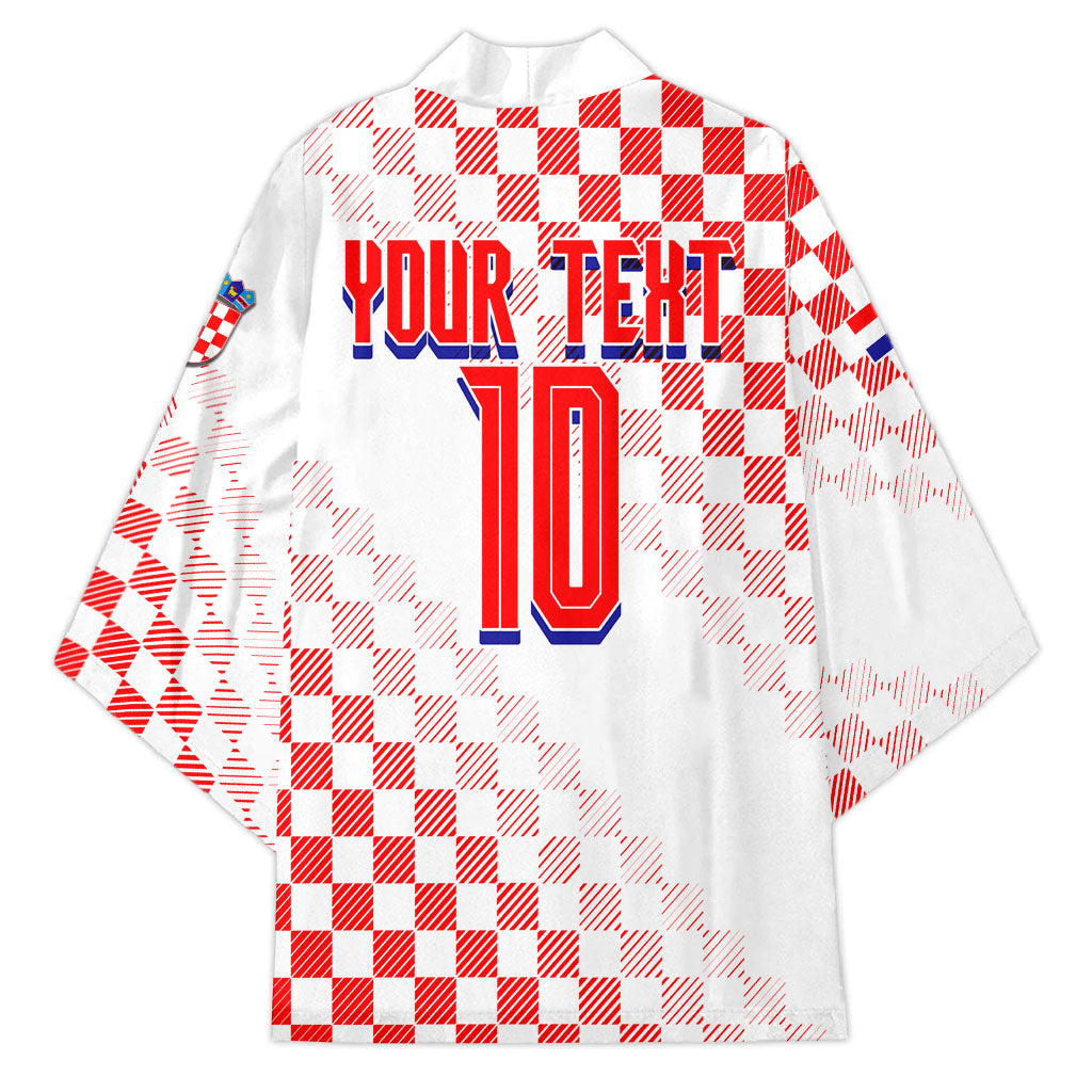 Personalized Croatia Soccer 2026 Kimono Funa Zlatica Football Mascot - Sahovnica Croatian Checkerboard