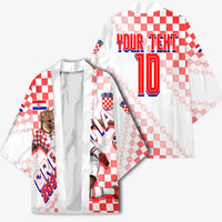 Personalized Croatia Soccer 2026 Kimono Funa Zlatica Football Mascot - Sahovnica Croatian Checkerboard