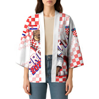 Personalized Croatia Soccer 2026 Kimono Funa Zlatica Football Mascot - Sahovnica Croatian Checkerboard