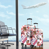 Personalized Croatia Soccer 2026 Luggage Cover Funa Zlatica Football Mascot - Sahovnica Croatian Checkerboard