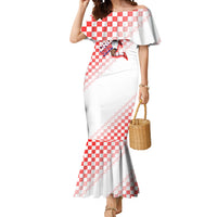 Personalized Croatia Soccer 2026 Mermaid Dress Funa Zlatica Football Mascot - Sahovnica Croatian Checkerboard