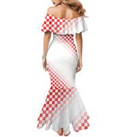 Personalized Croatia Soccer 2026 Mermaid Dress Funa Zlatica Football Mascot - Sahovnica Croatian Checkerboard