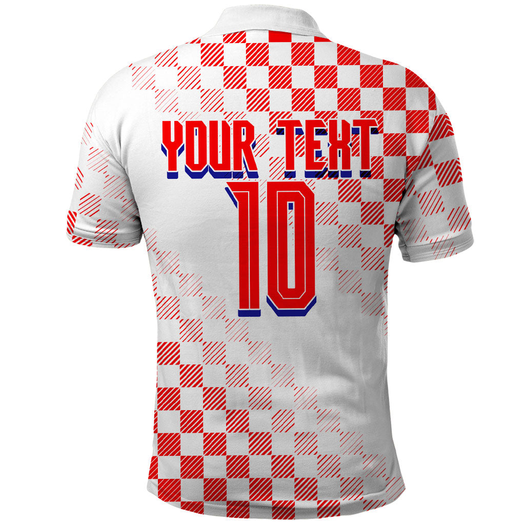 Personalized Croatia Soccer 2026 Polo Shirt Funa Zlatica Football Mascot - Sahovnica Croatian Checkerboard