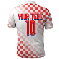 Personalized Croatia Soccer 2026 Polo Shirt Funa Zlatica Football Mascot - Sahovnica Croatian Checkerboard