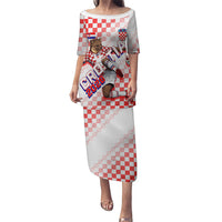 Personalized Croatia Soccer 2026 Puletasi Funa Zlatica Football Mascot - Sahovnica Croatian Checkerboard